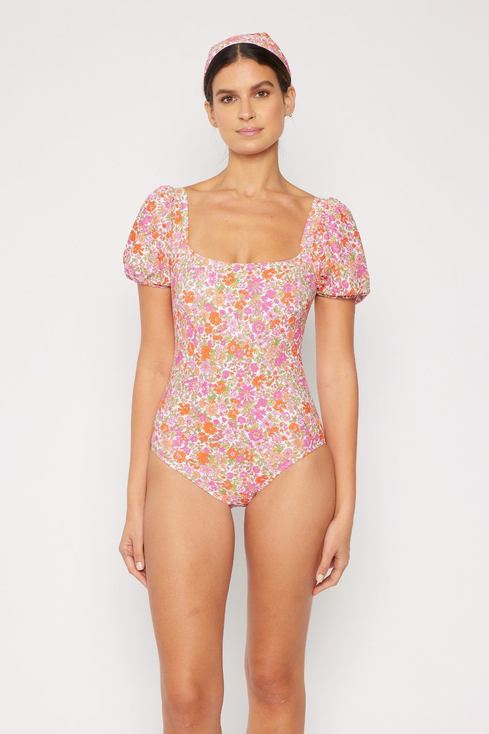 Marina West Swim Salty Air Puff Sleeve One-Piece in Black
